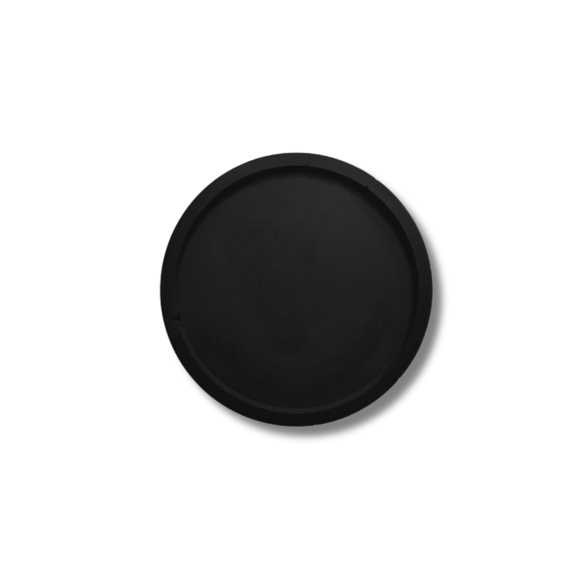 Elegante zwarte ronde onderzetter, minimalistisch en stijlvol voor elke tafelsetting