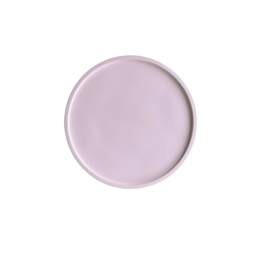 Handgemaakte ronde schaal in roze, perfect voor het opbergen van sieraden of decoratie