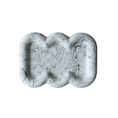 Wavy Schaal van Limala met wit marmer look, mooie golvendesign, perfect voor moderne interieurdecoratie