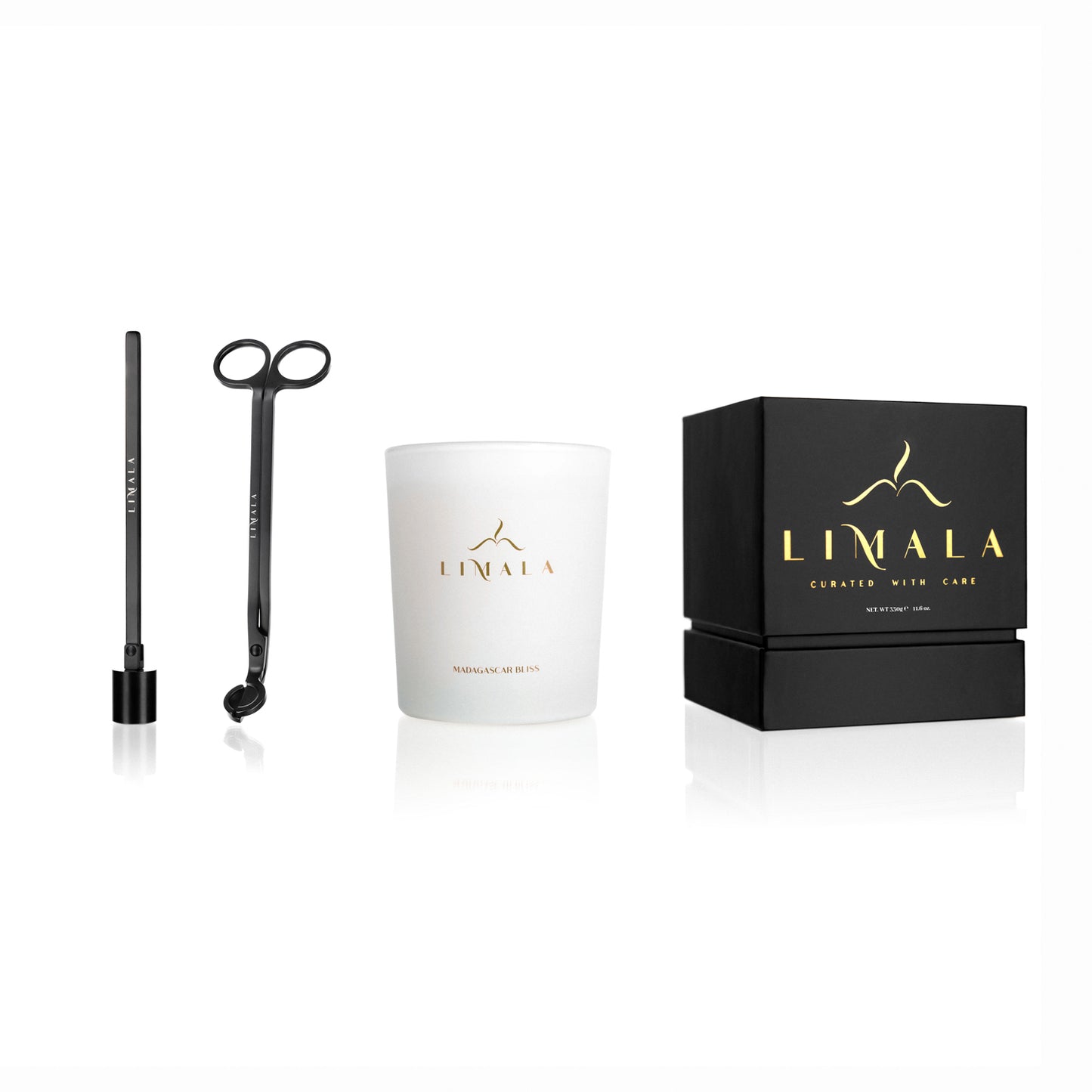 Complete Kaars en Kit bundel van Limala, inclusief luxe Madagascar Bliss geurkaars en verzorgende accessoires voor optimale ontspanning