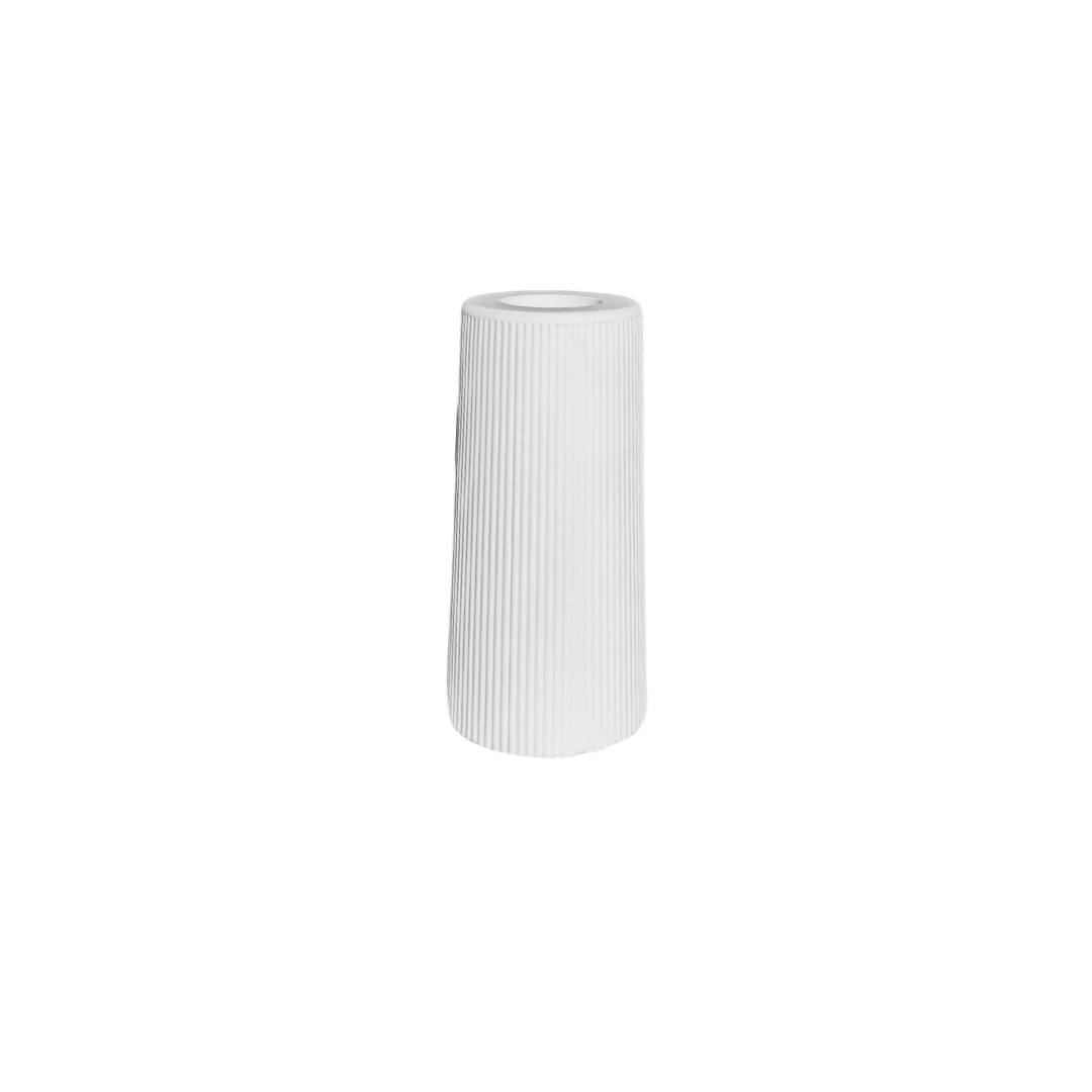 mini ribbed vase - White